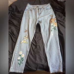 Disney Light Blue Jeans with Cartoon Characters